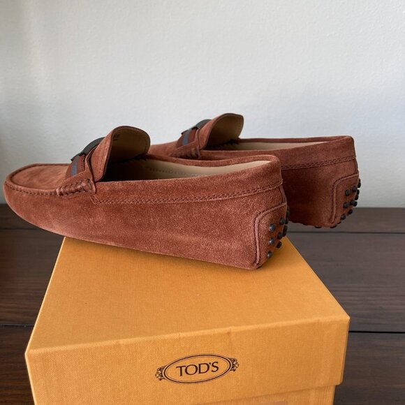 Tod's Men's Rust Suede CA75 Nastro Gommini 122 Loafer Shoe. XXM0GW0CT50RE0S204 - Picture 7 of 11